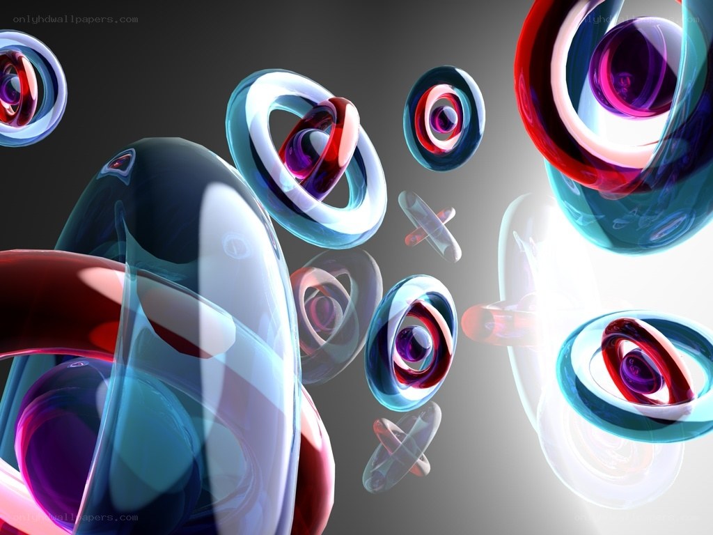 Abstract glassy rings and spheres