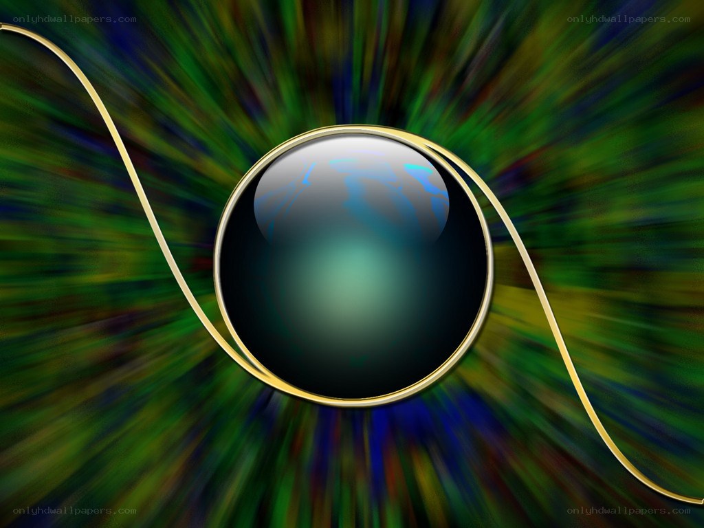 abstract globe with golden ring