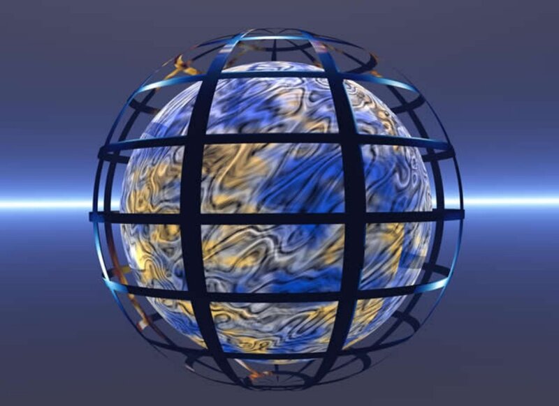 abstract globe with grid