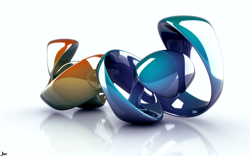 Abstract glossy shapes