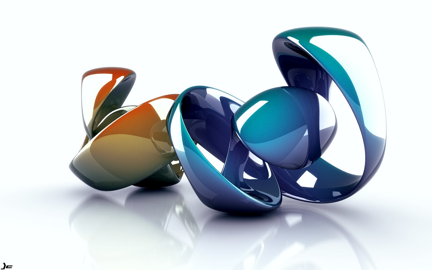 Abstract glossy shapes