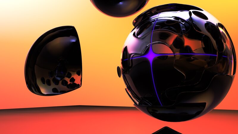 abstract glossy spheres