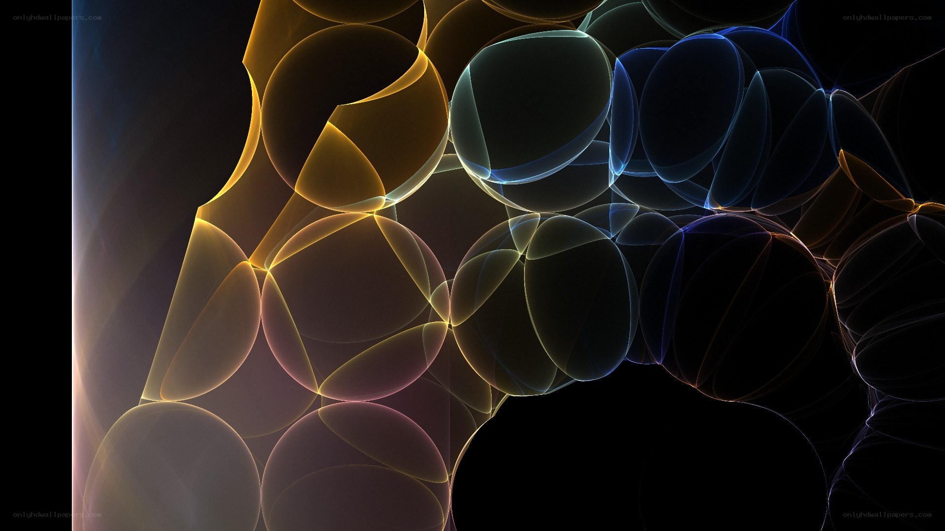 Abstract glowing bubble pattern