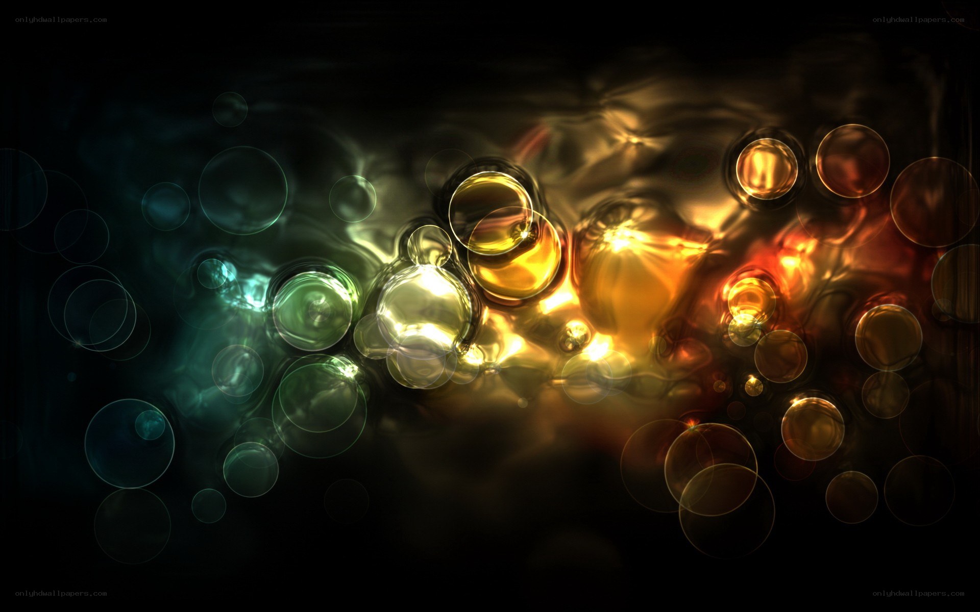Abstract glowing bubbles