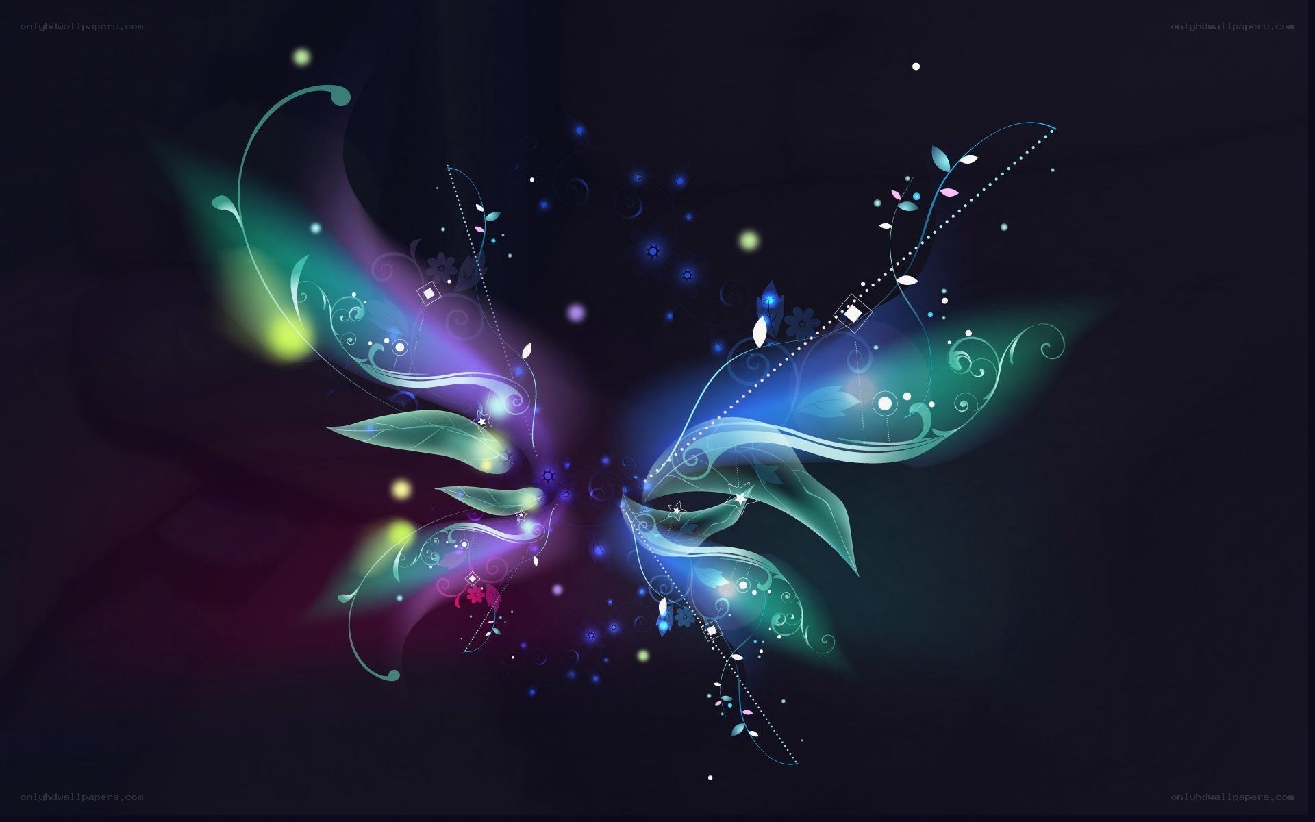 Abstract glowing butterfly design