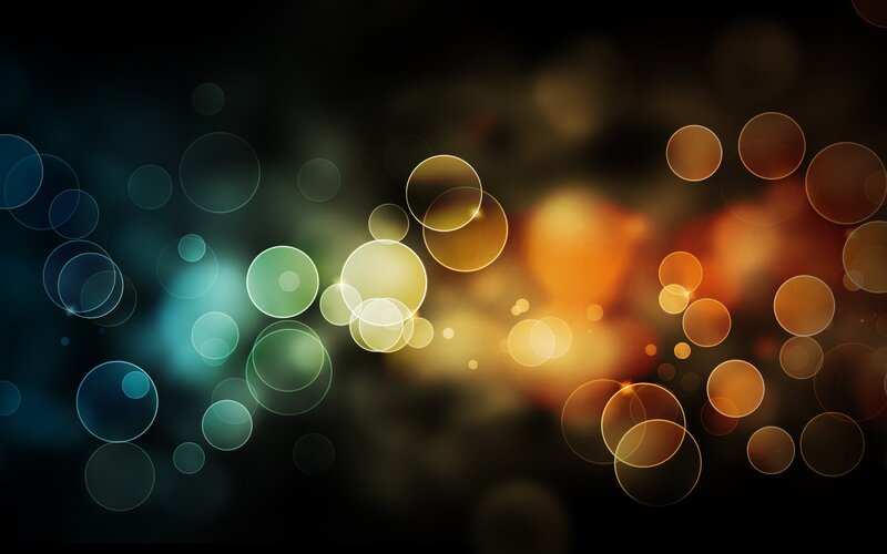 Abstract Glowing Circles — Black