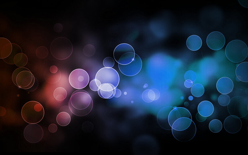 Abstract Glowing Circles — Blue, Calm