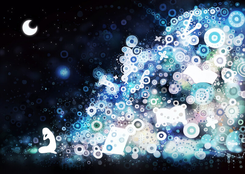 Abstract Glowing Circles — Blue