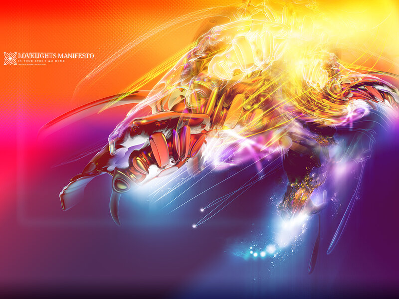 Abstract glowing creature design