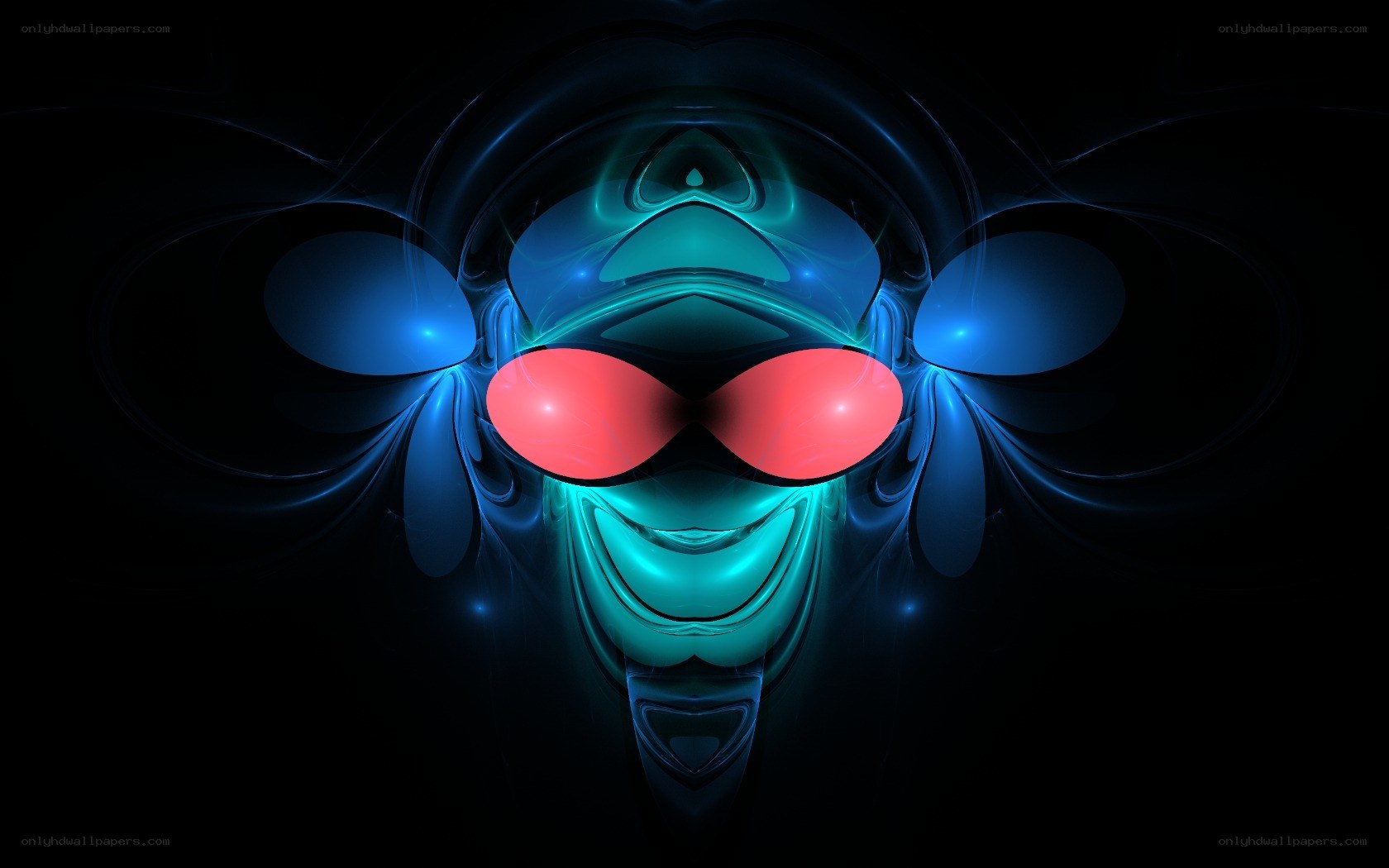abstract glowing face design
