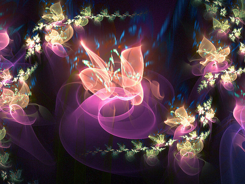Abstract glowing floral fractal