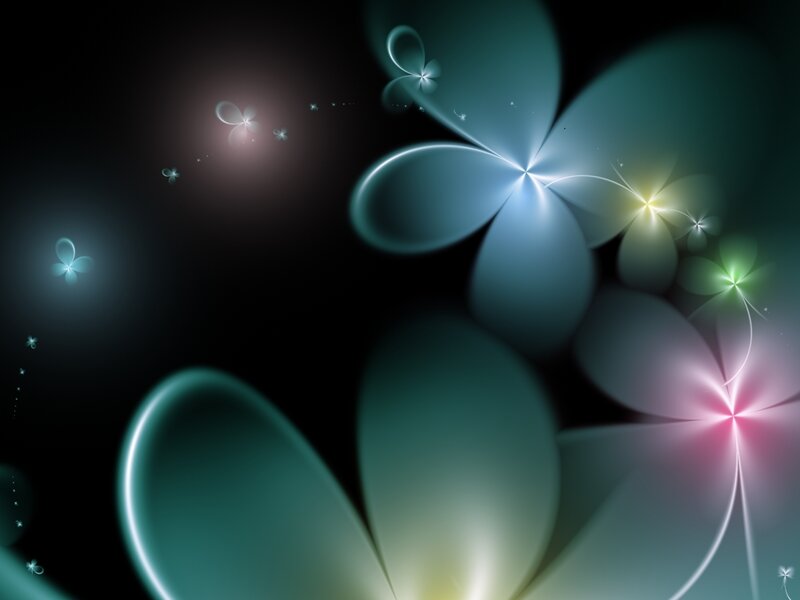 Abstract glowing floral patterns