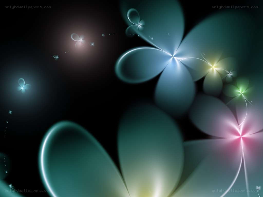 Abstract glowing floral patterns