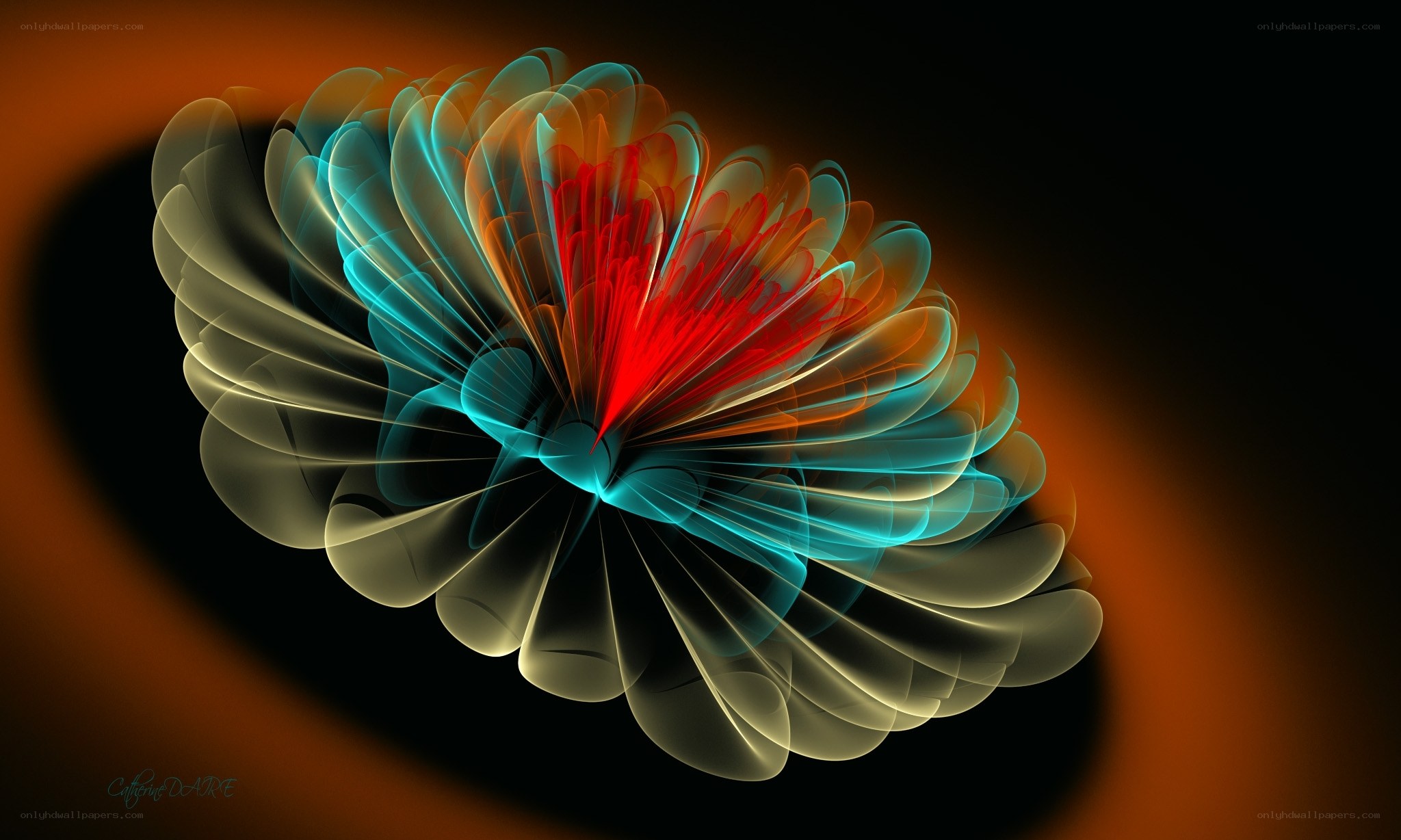 Abstract glowing flower design