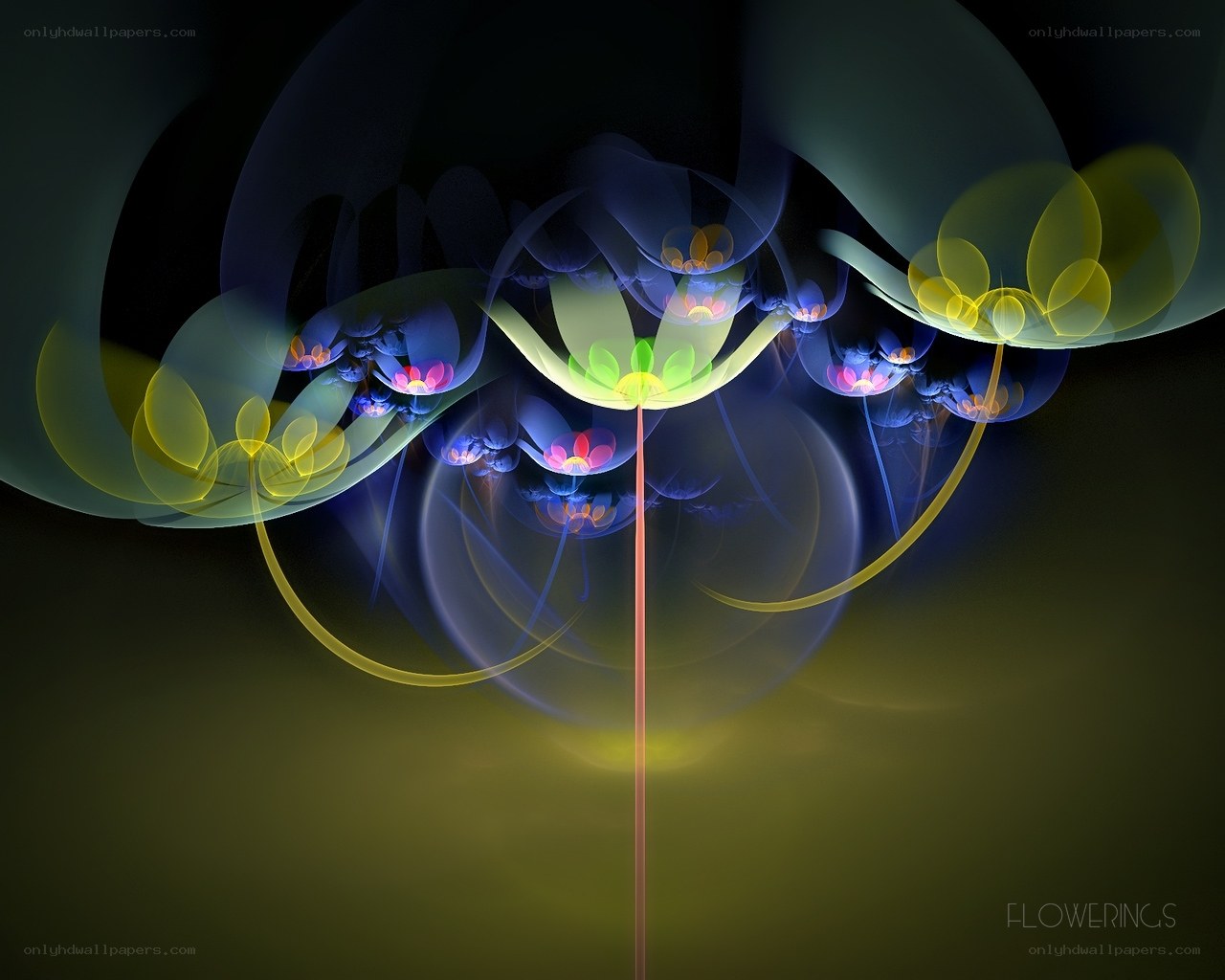 Abstract glowing flower fractal