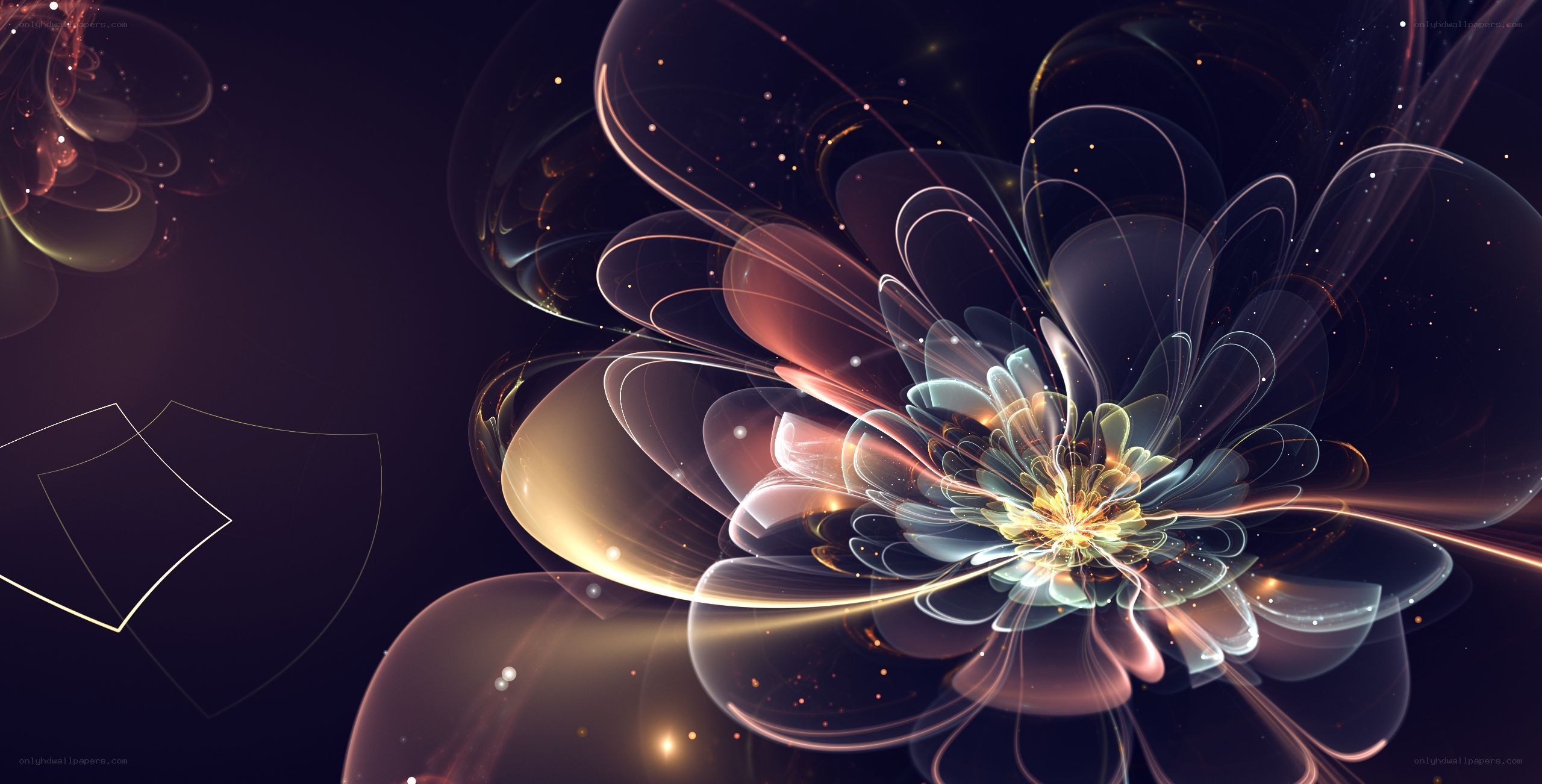 Abstract glowing flower in space