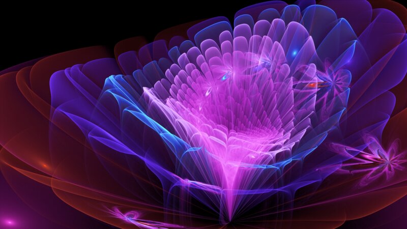 Abstract Glowing Flower — Purple