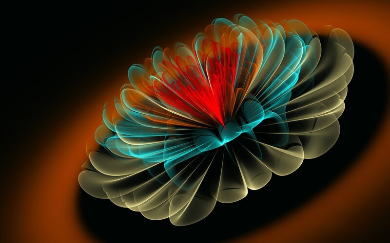 Abstract Glowing Flower — Red