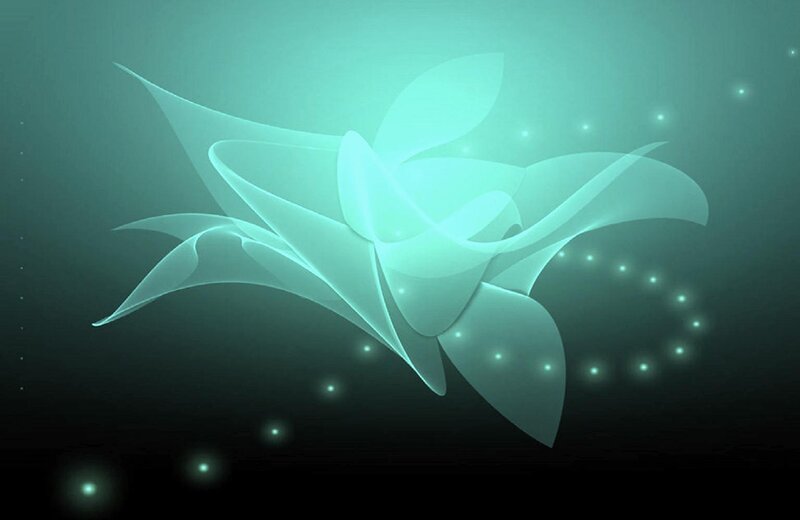 Abstract Glowing Flower — Teal