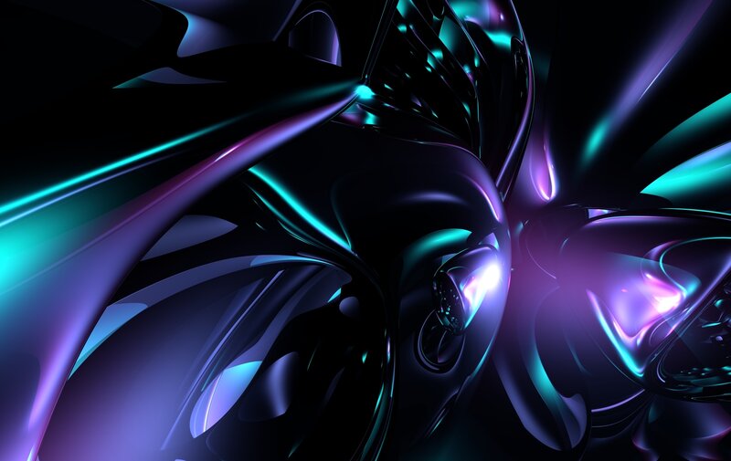 Abstract glowing fluid shapes