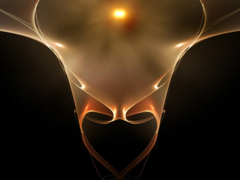 Abstract Glowing Form — Black, Dramatic, Digital Art, Light