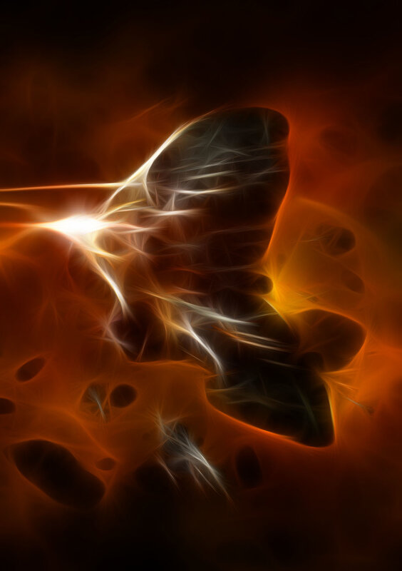 Abstract Glowing Form — Orange