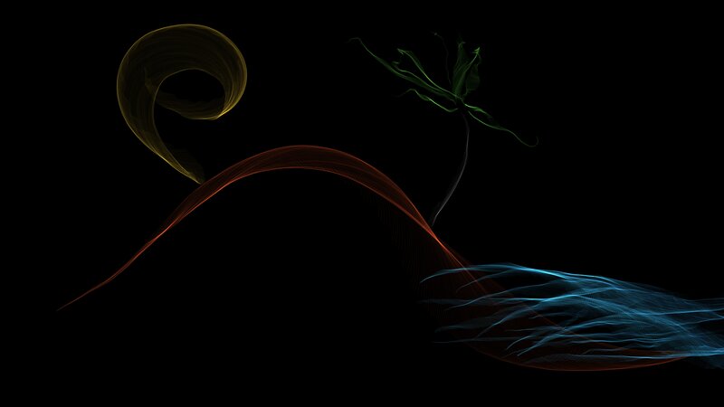 Abstract Glowing Forms — Black