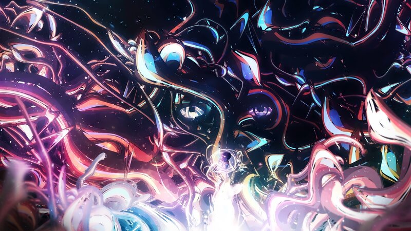 Abstract Glowing Forms — Purple