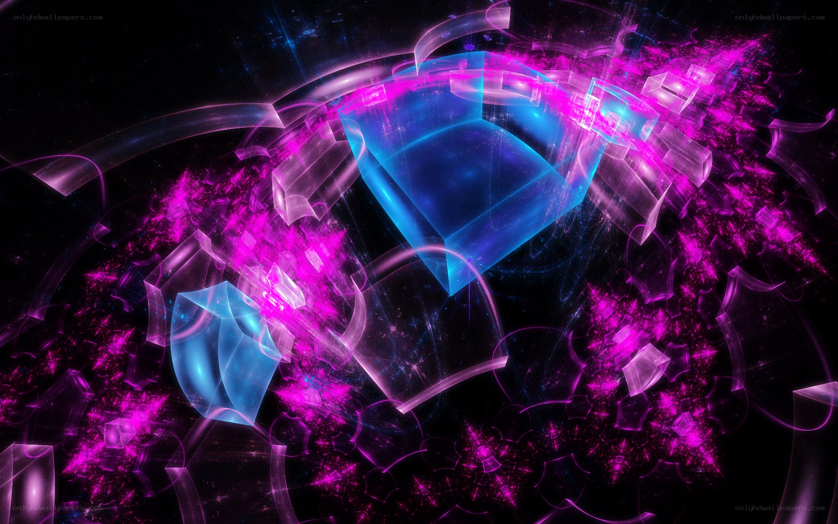 Abstract glowing fractal art