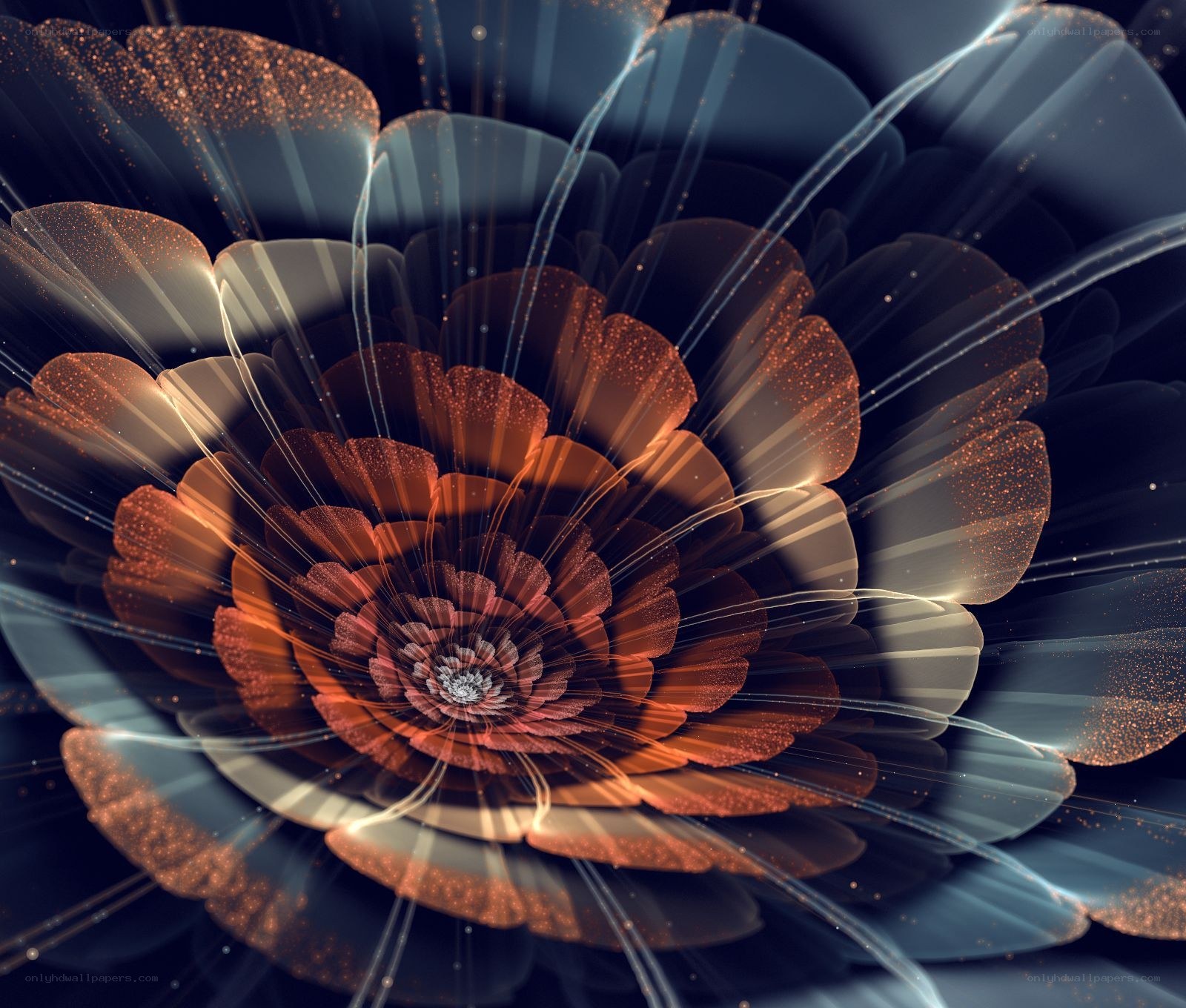 Abstract glowing fractal flower