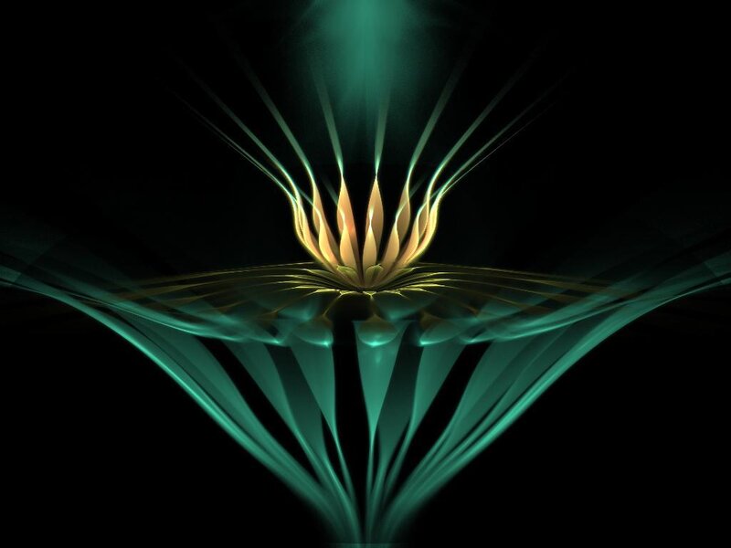 Abstract glowing fractal flower