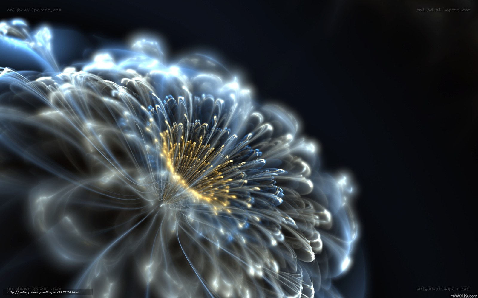 Abstract glowing fractal flower