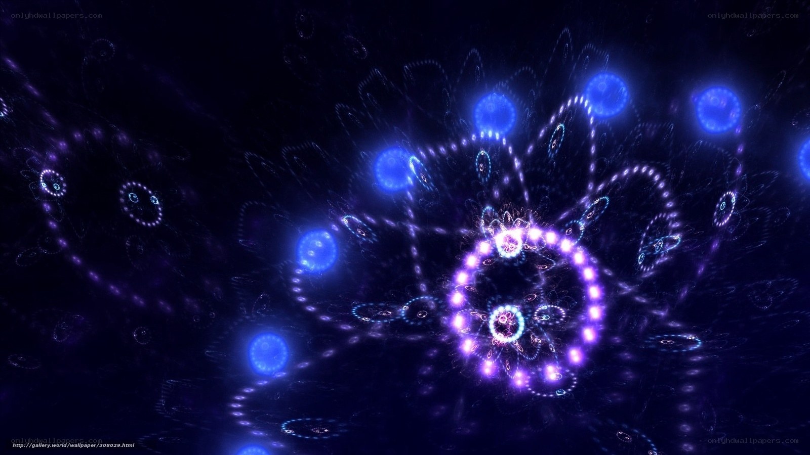 Abstract glowing fractal patterns