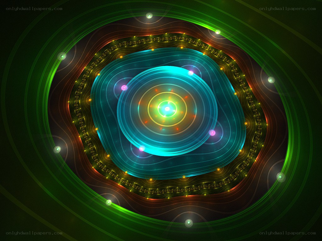 Abstract glowing fractal rings