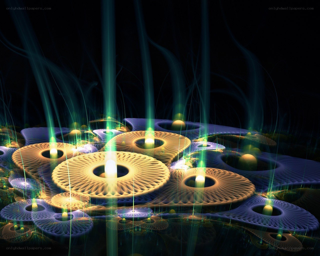 Abstract glowing fractal structures