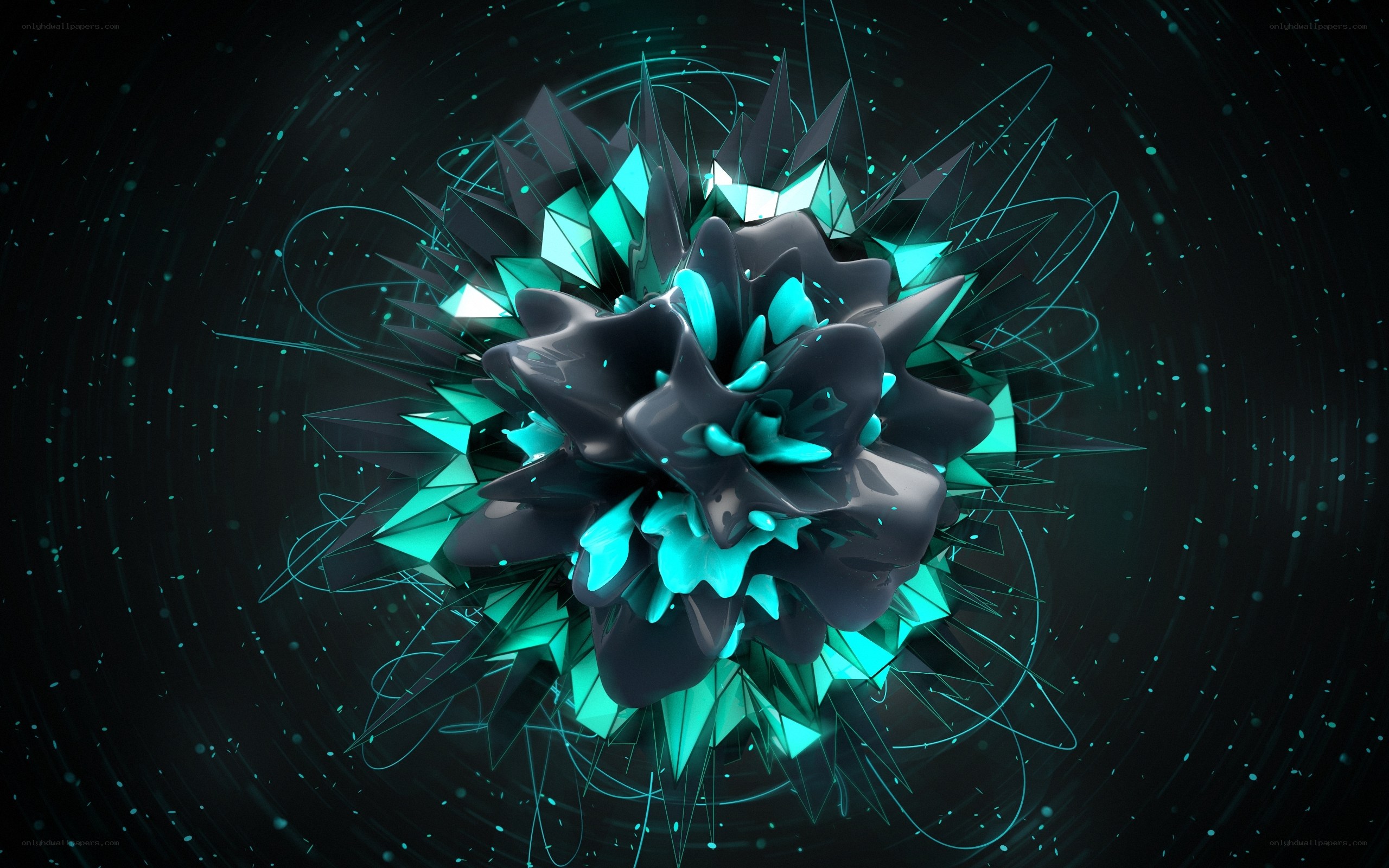 Abstract glowing geometric flower