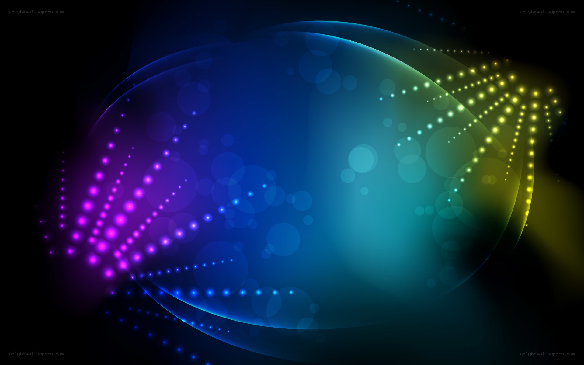 Abstract glowing light spheres