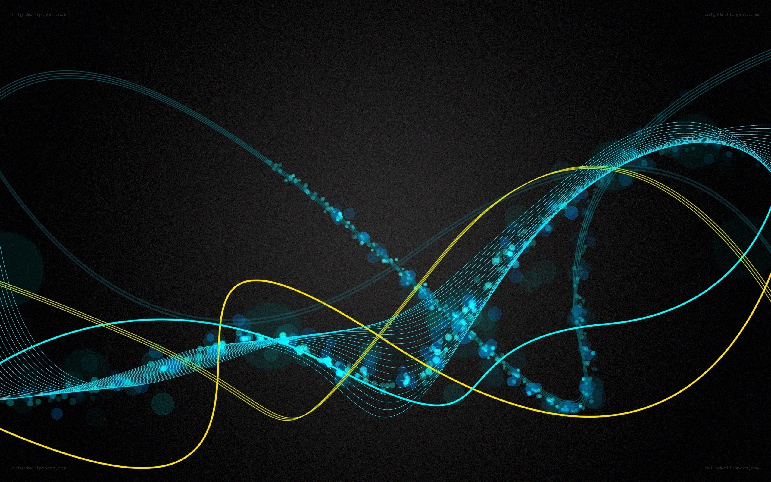 Abstract glowing lines on black