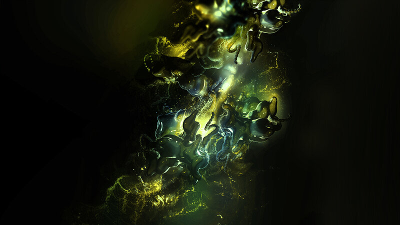 Abstract glowing liquid forms