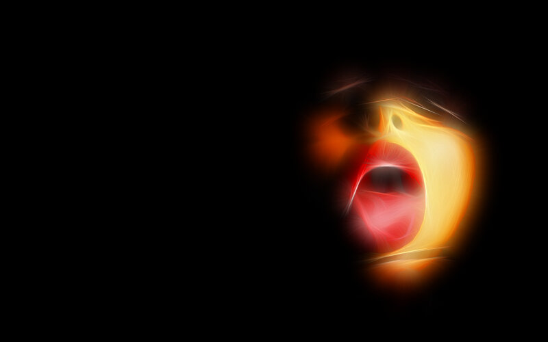 abstract glowing mouth