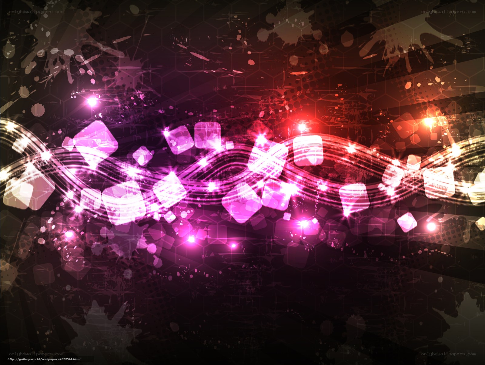 Abstract glowing music wave