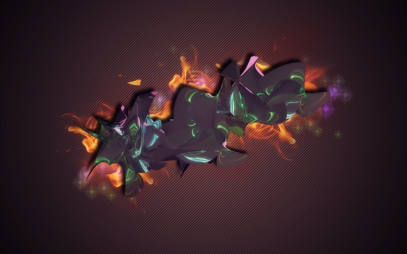 Abstract Glowing Object — Black