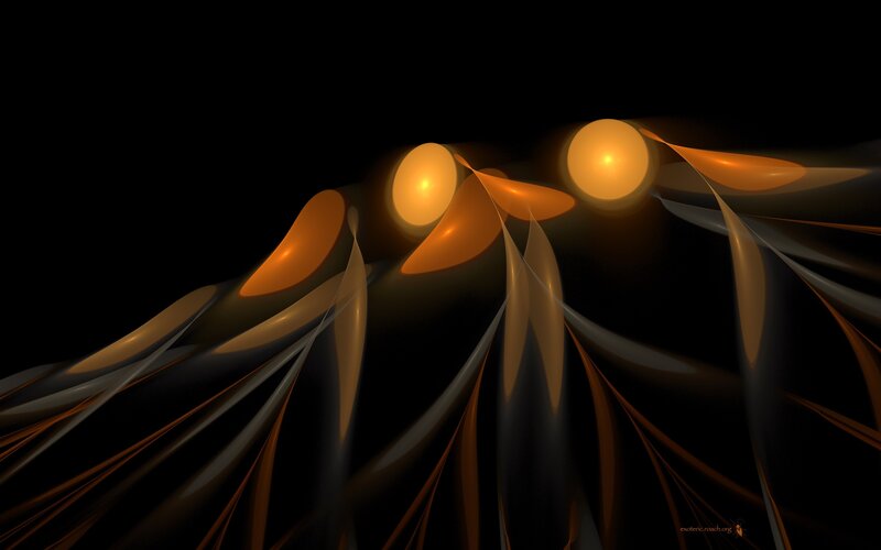 Abstract glowing orange forms