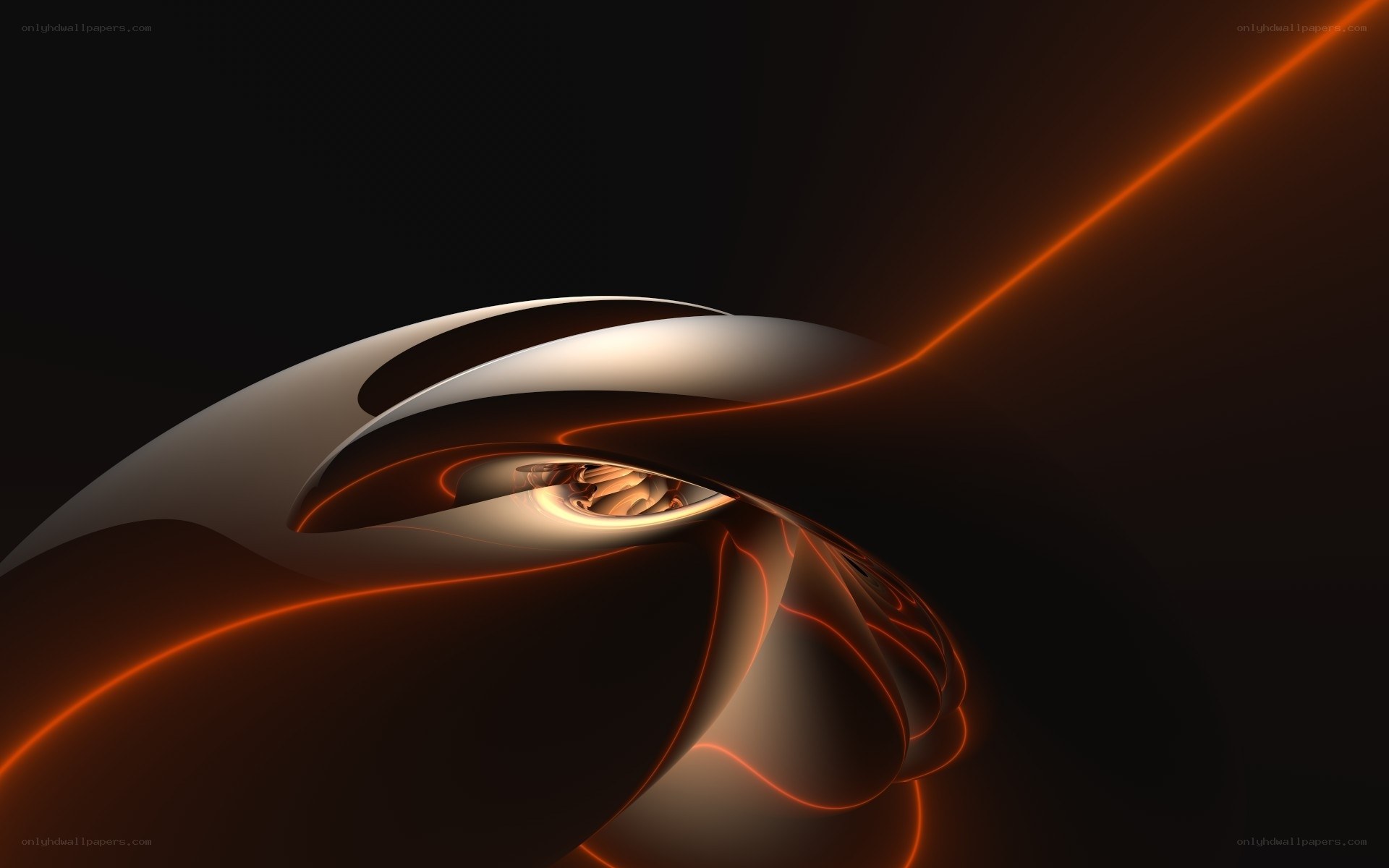 Abstract glowing orange sculpture