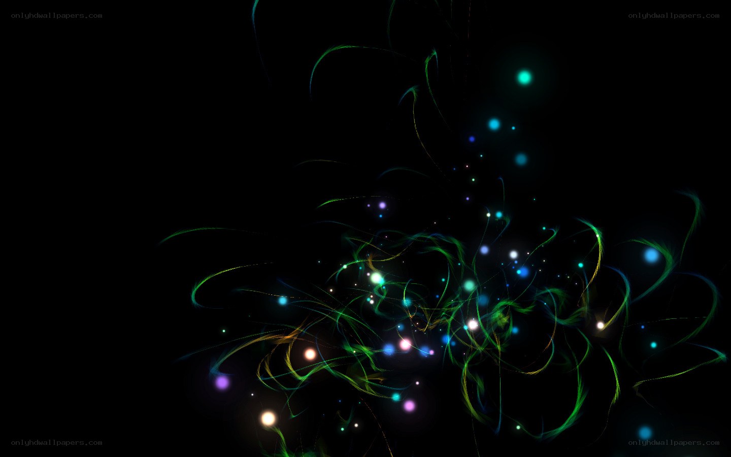 Abstract glowing particles and lines