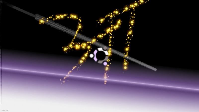 Abstract glowing particles on dark background