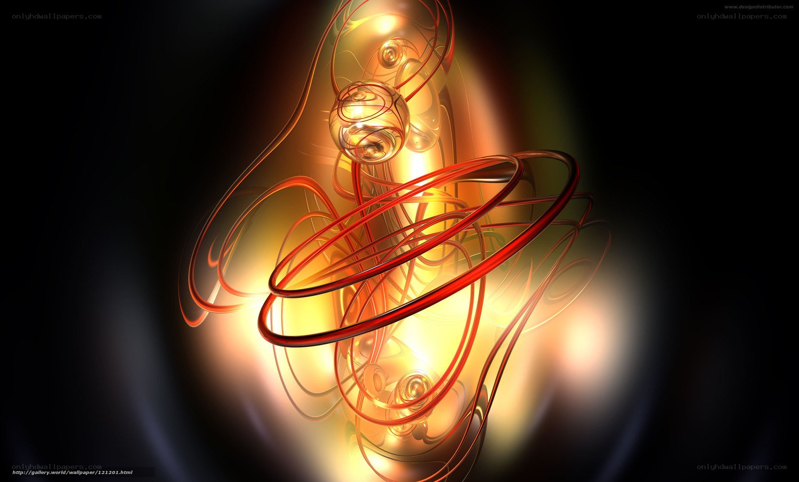 Abstract glowing red and gold design