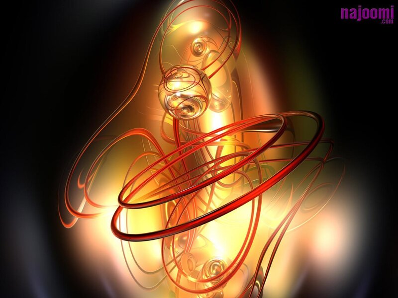 Abstract glowing red and gold swirls