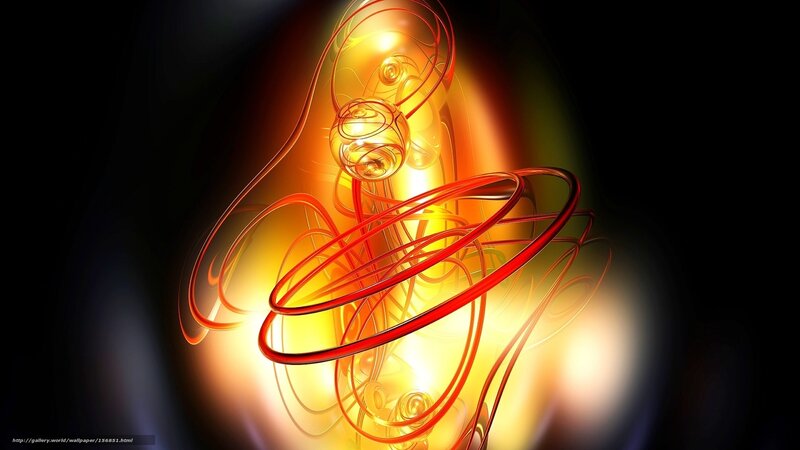 Abstract glowing red and gold swirls