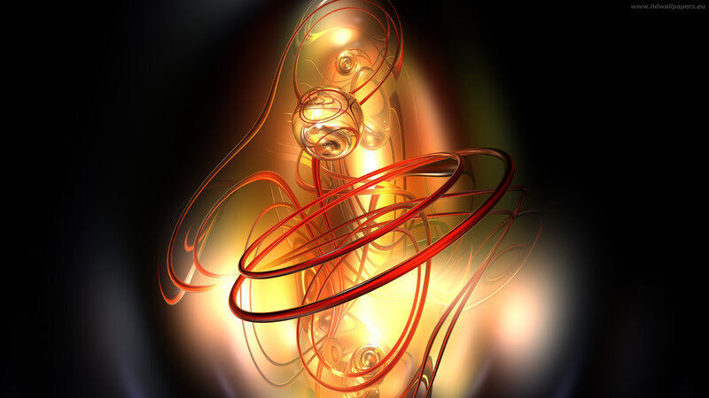 Abstract Glowing Red Lines